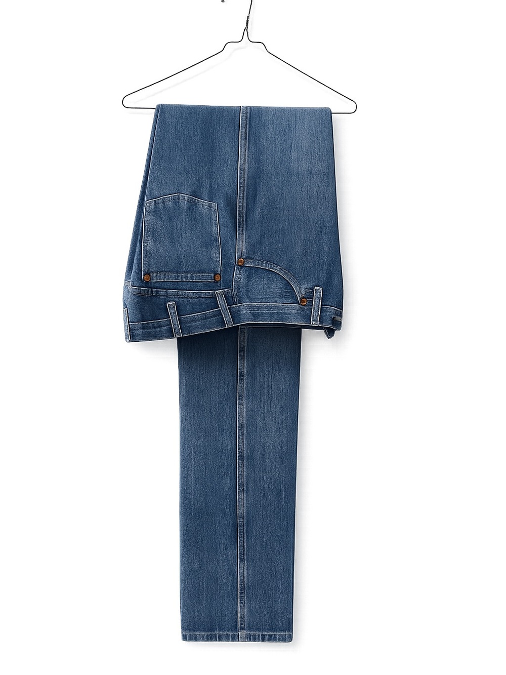Starched Wrangler Men’s Medium Blue Straight-Leg Jeans